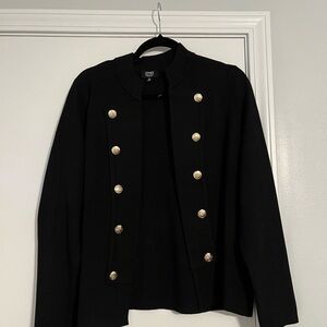 Jones New York Black Jacket with Gold Accents